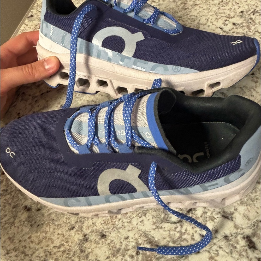 On Running Women Purple and Light Blue Lace-Up Sneakers